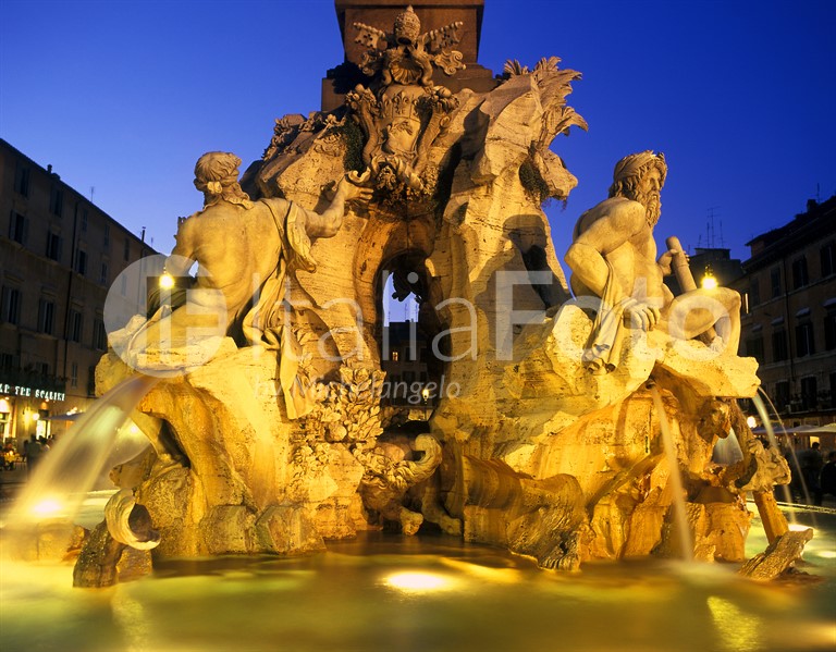 Fountain of Four Rivers - Navona Square, Rome